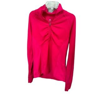 Adidas Climalite Women’s Pink athletic half zip up jacket Size Small